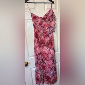 Zara Pink Floral Ruffle Dress